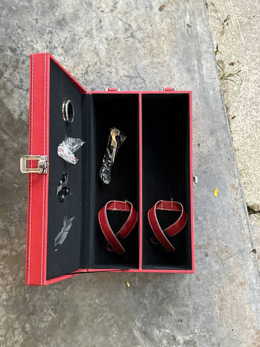 Leather Wine Carrier Red