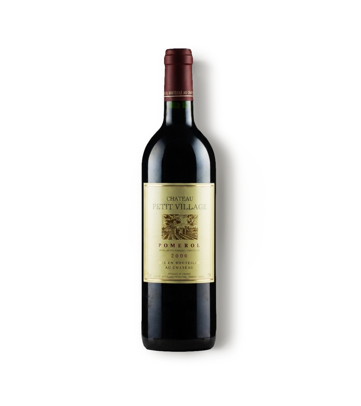 Château Petit Village 2000 Pomerol Bordeaux mature Merlot red wine bottle