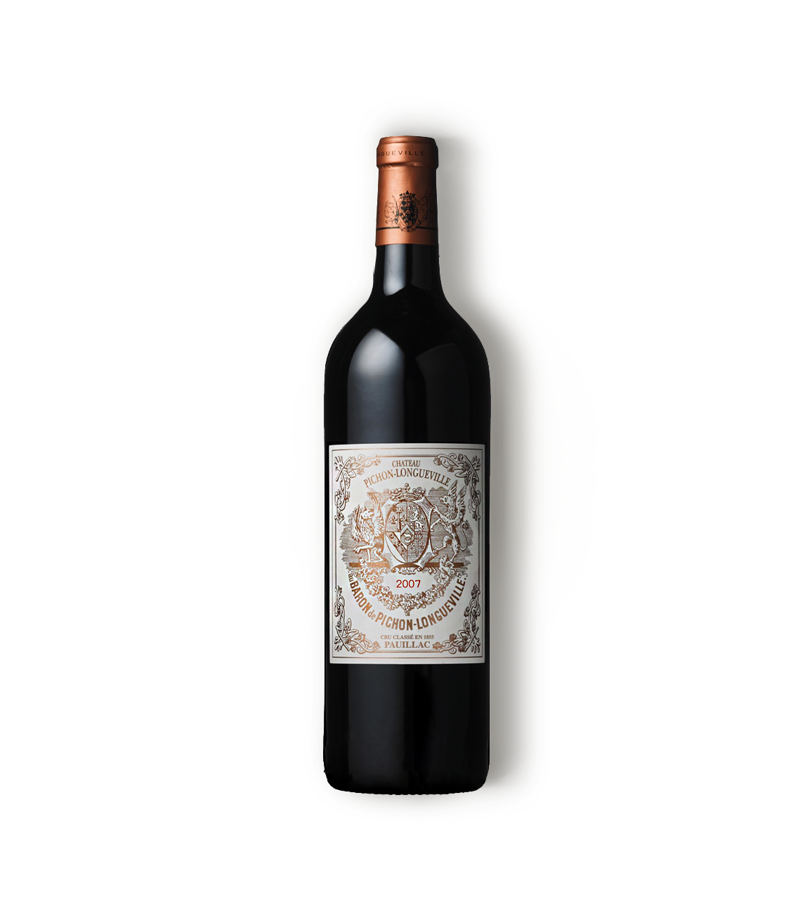 Château Pichon Longueville Baron 2007 Pauillac Second Growth mature Bordeaux red wine bottle
